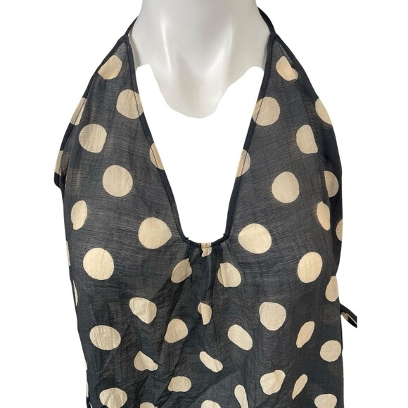 J.CREW Crinkle side-tie dress in dot print Women’s  Size M Halter Sheer Vacation - Picture 4 of 11